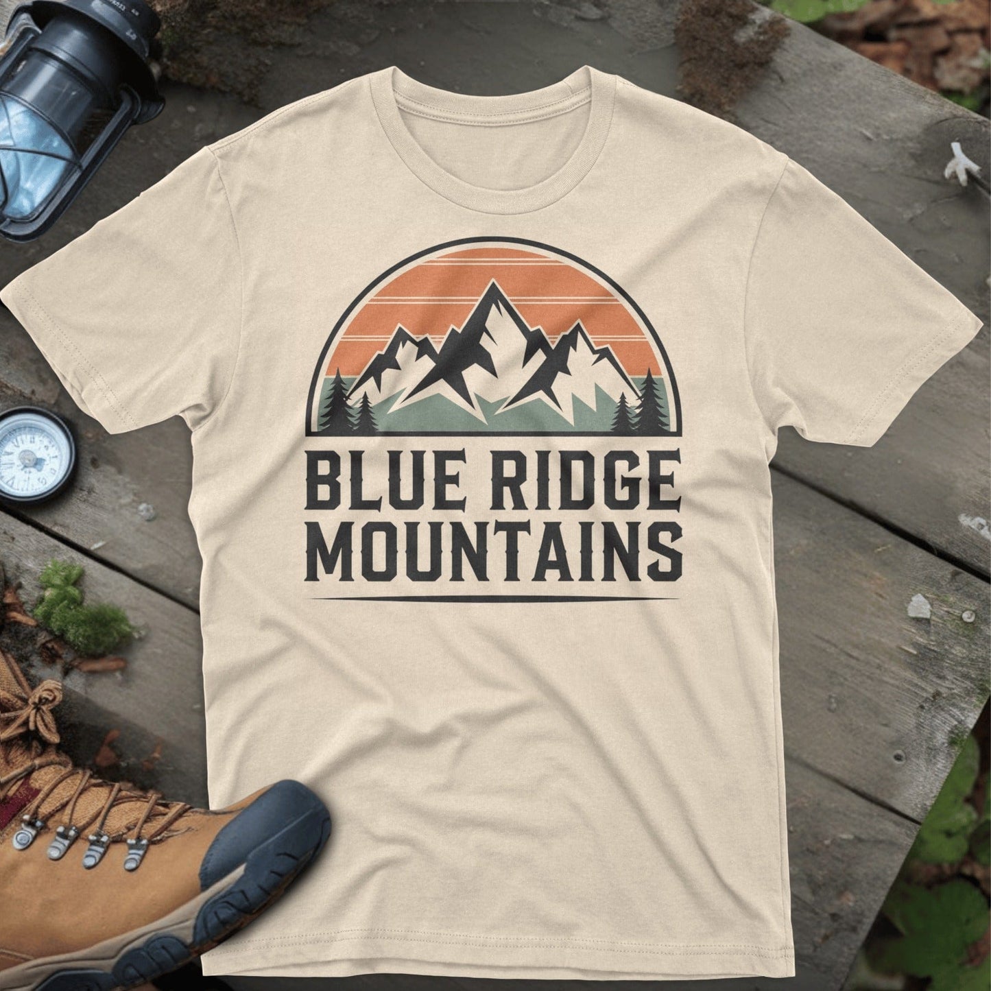 Blue Ridge Mountains Graphic on Beige T-shirt product
