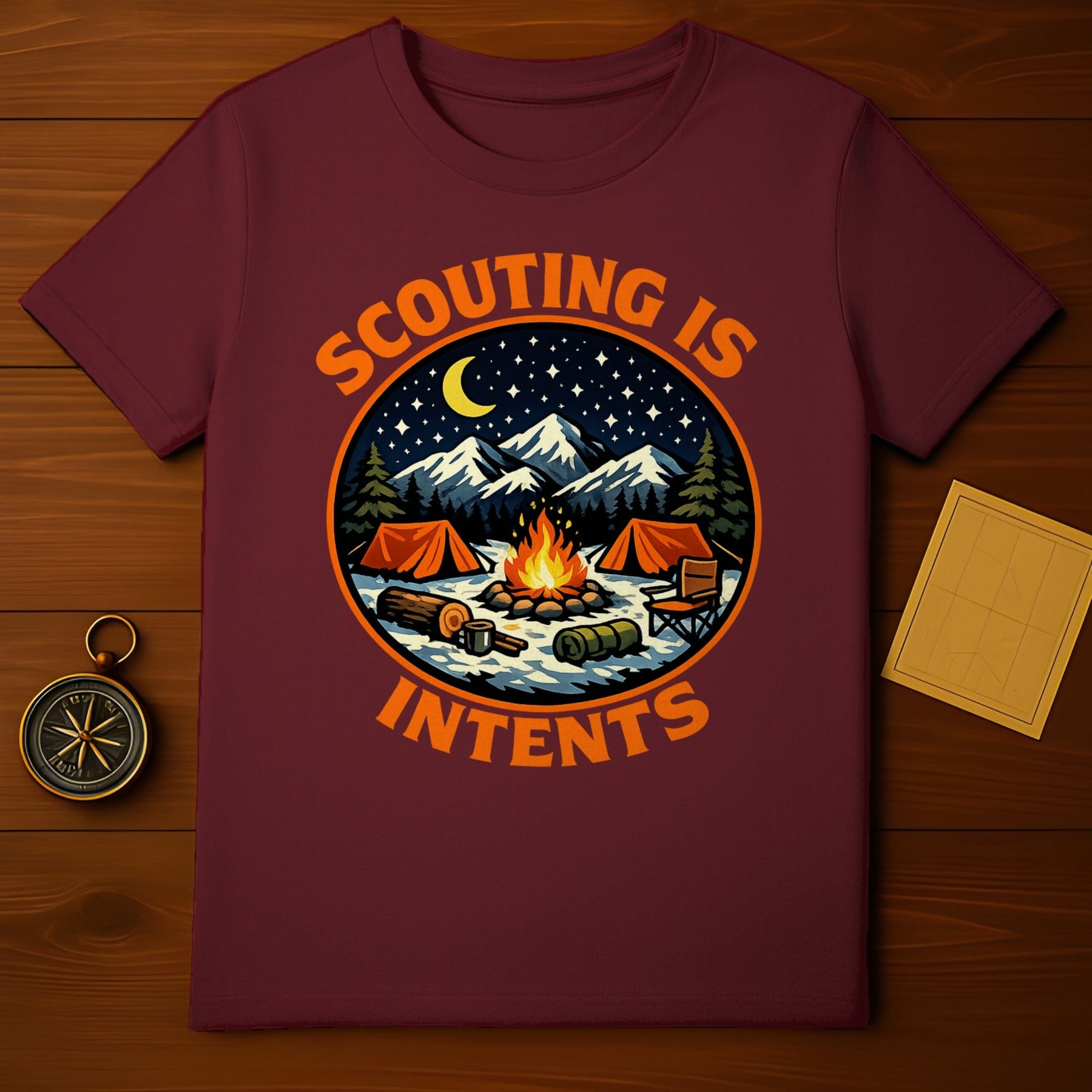 Scouting Is Intents Camping Fire Tents Night T-shirt