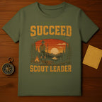 Green t-shirt with "Scout Leader" and camping graphic.