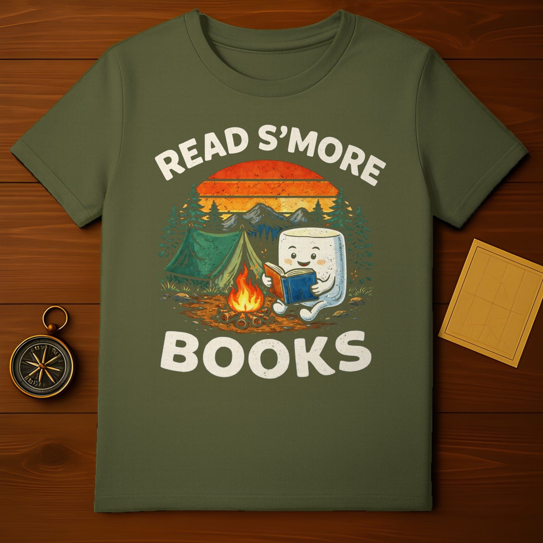 Read S'more Books Cute Campfire Scene Graphic T-Shirt