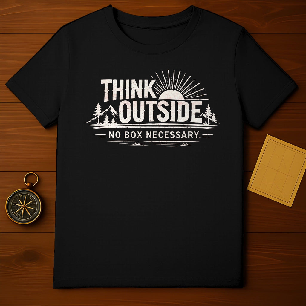 Think Outside No Box Necessary Outdoor Adventure Shirt
