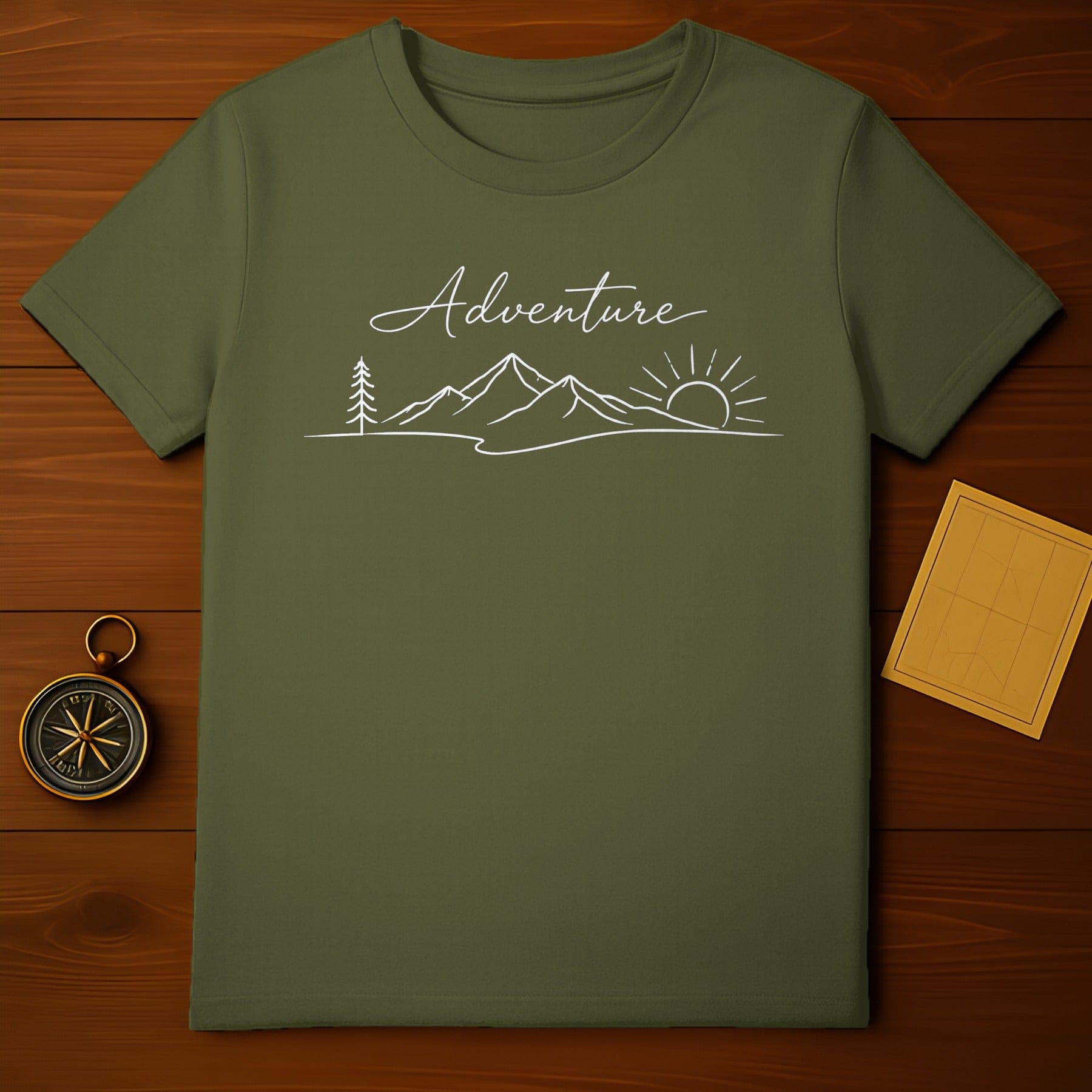 Adventure Mountain and Sun Graphic T-shirt Product