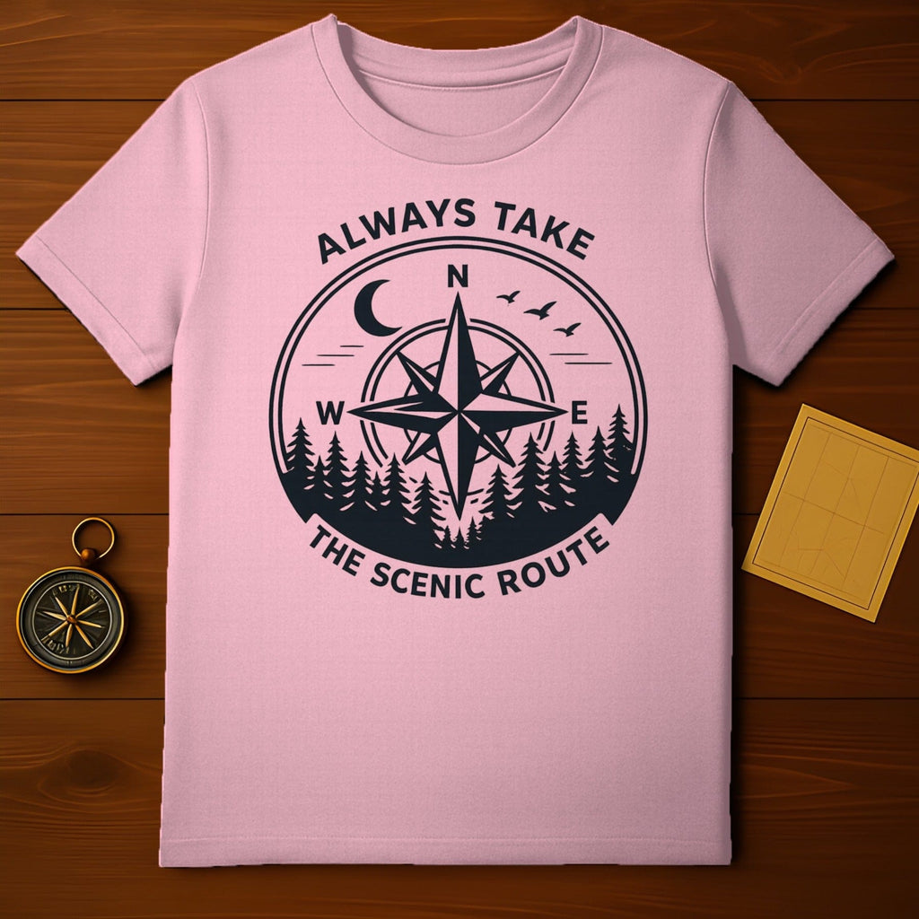 Always Take The Scenic Route Compass T-Shirt