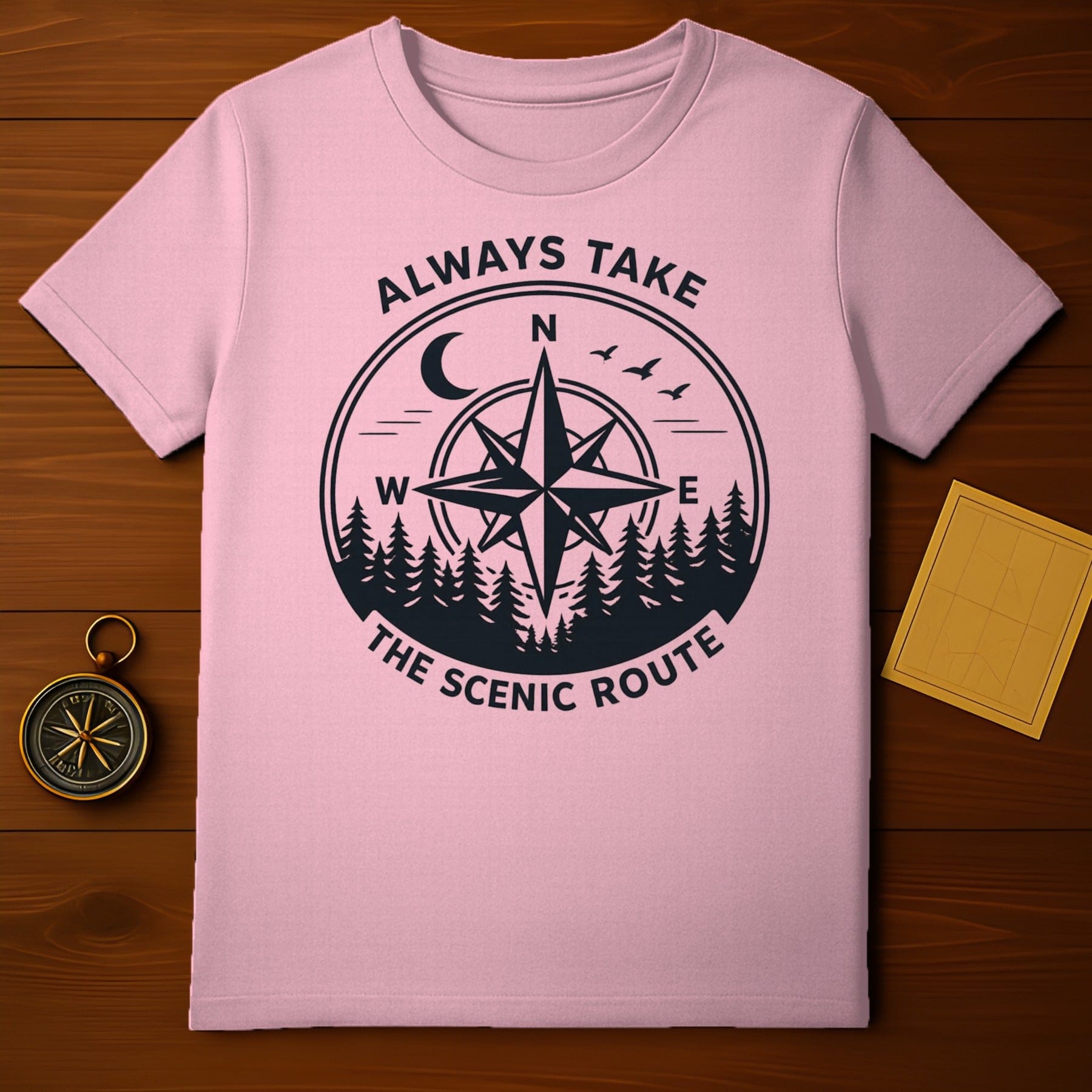 Always Take The Scenic Route Compass T-Shirt