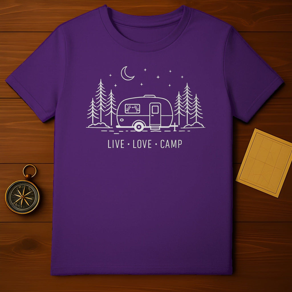Purple Camper Trees Moon Stars LIVE • LOVE • CAMP product type