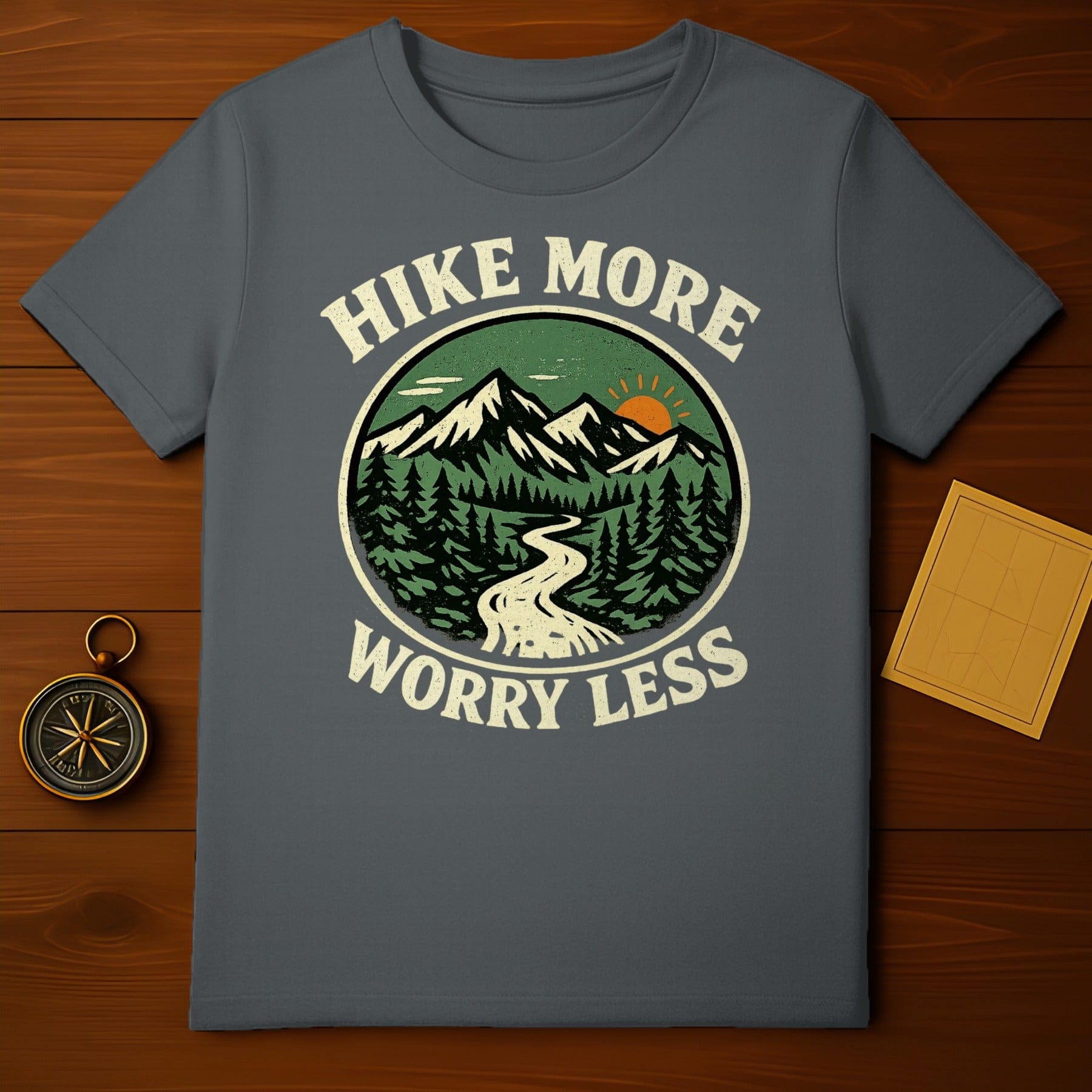 Hike More Worry Less Mountain Adventure T-Shirt