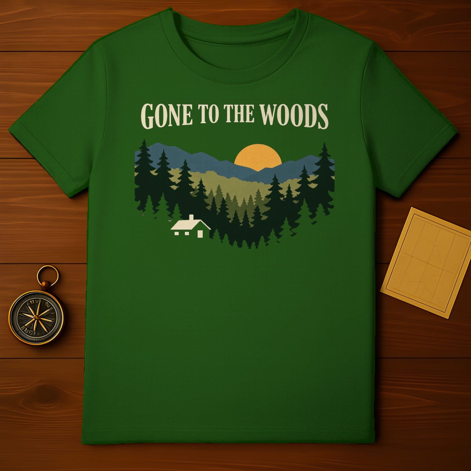 Gone To The Woods Cabin Mountain Sunset Scenic product type