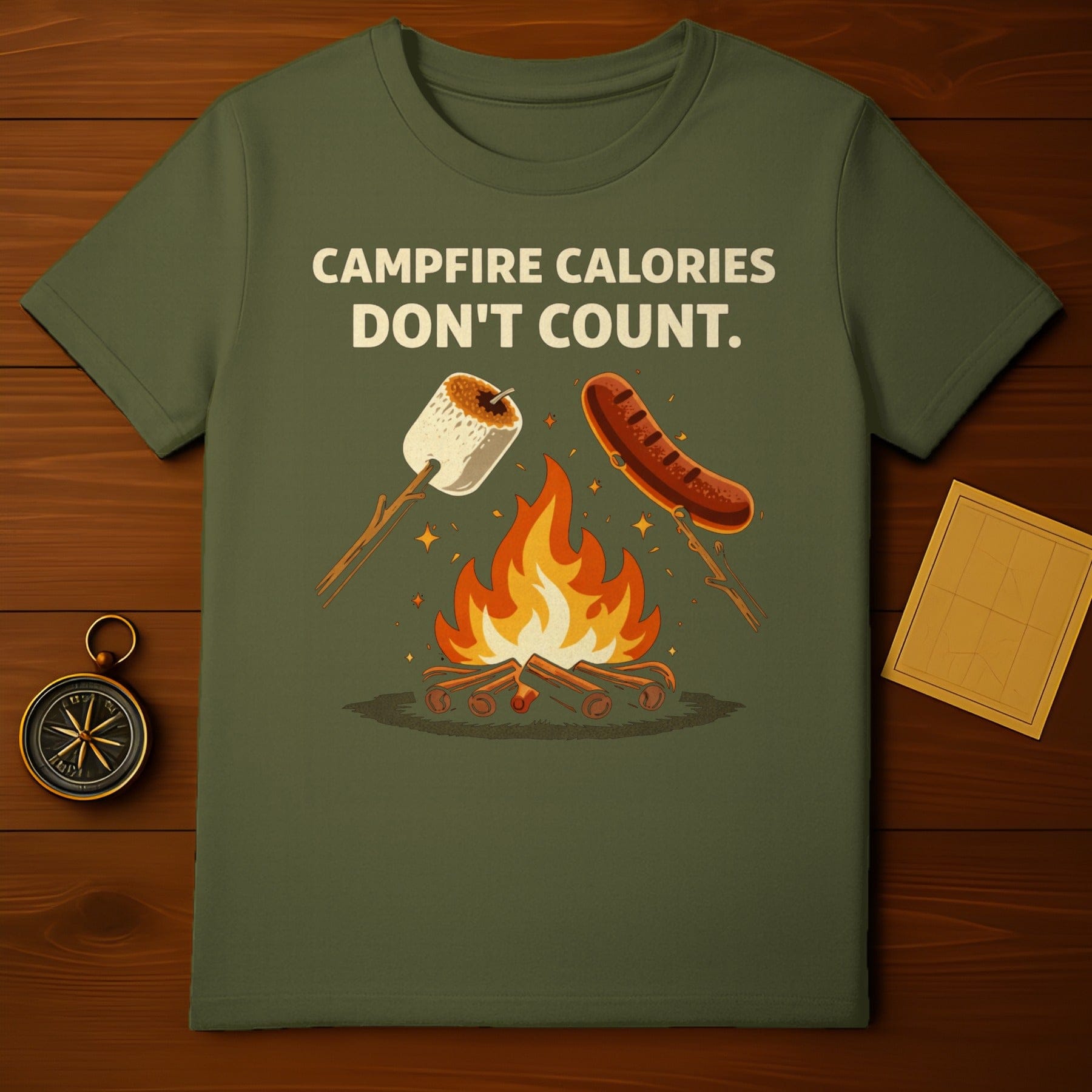 Campfire Calories Don't Count Graphic T-shirt