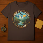 Rocky Mountain High Colorado Nature Landscape Eagle Sun River T-Shirt