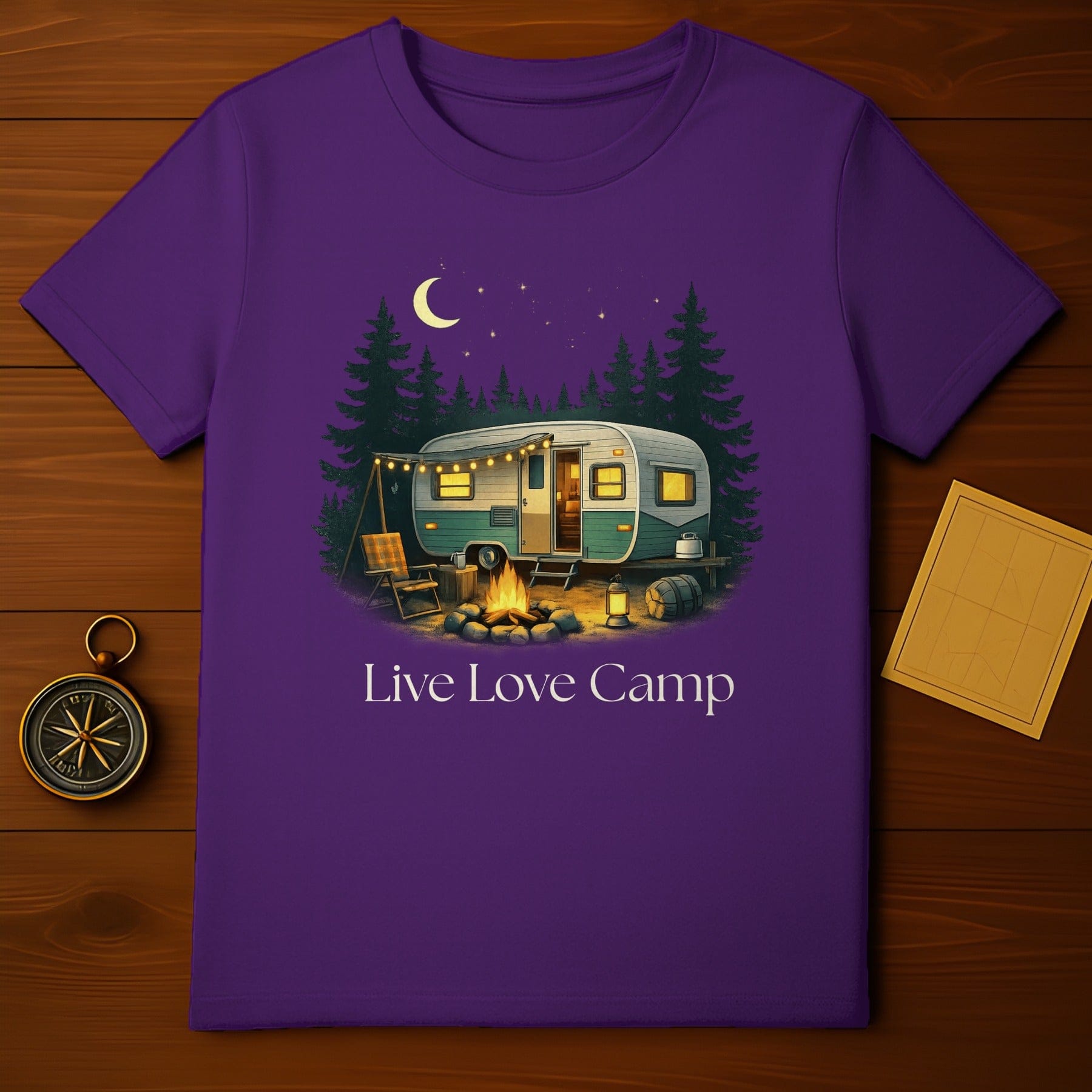 Live Love Camp Camping Trailer Moon Stars Night product type
Camping
Travel Trailer
Campfire
Live Love Camp
Outdoor Adventure
Nature Lover
RV Life
Forest Scene
Night Sky
Moon Stars
Graphic Design
Purple Apparel
Adventure Style
Camp Vibes
Wilderness
Exploration
Road Trip
Camper Van
Cozy Camp
Outdoors Fun