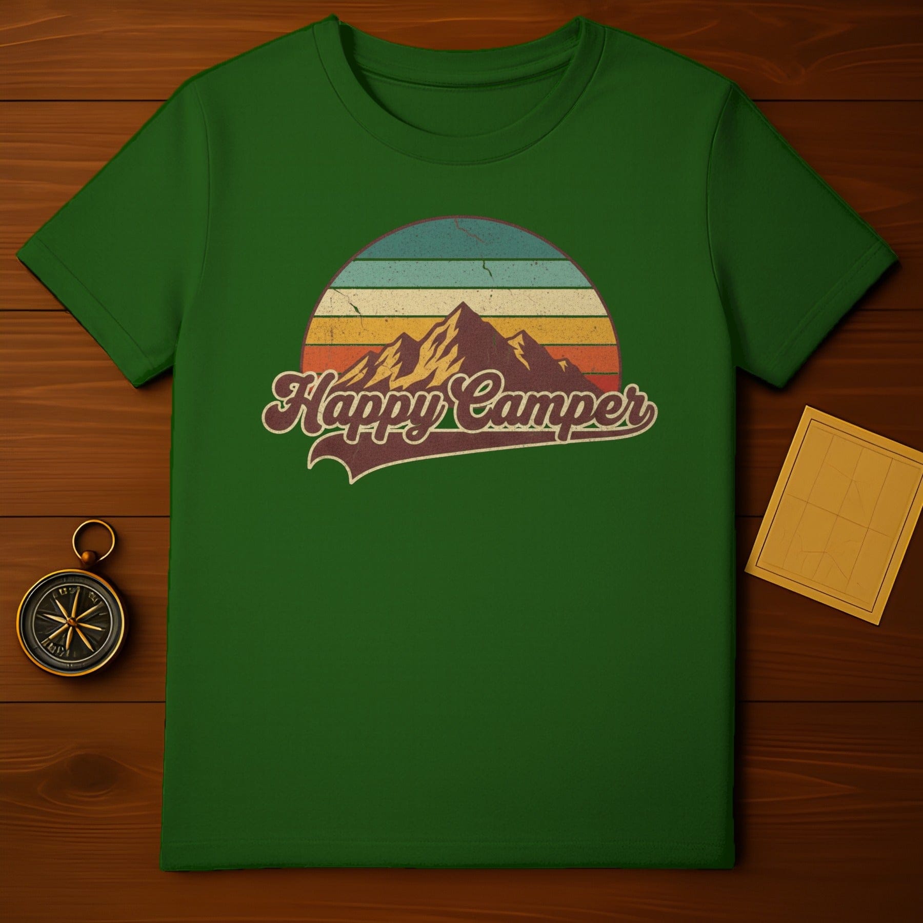Vintage Happy Camper Graphic T-Shirt Outdoor Camping