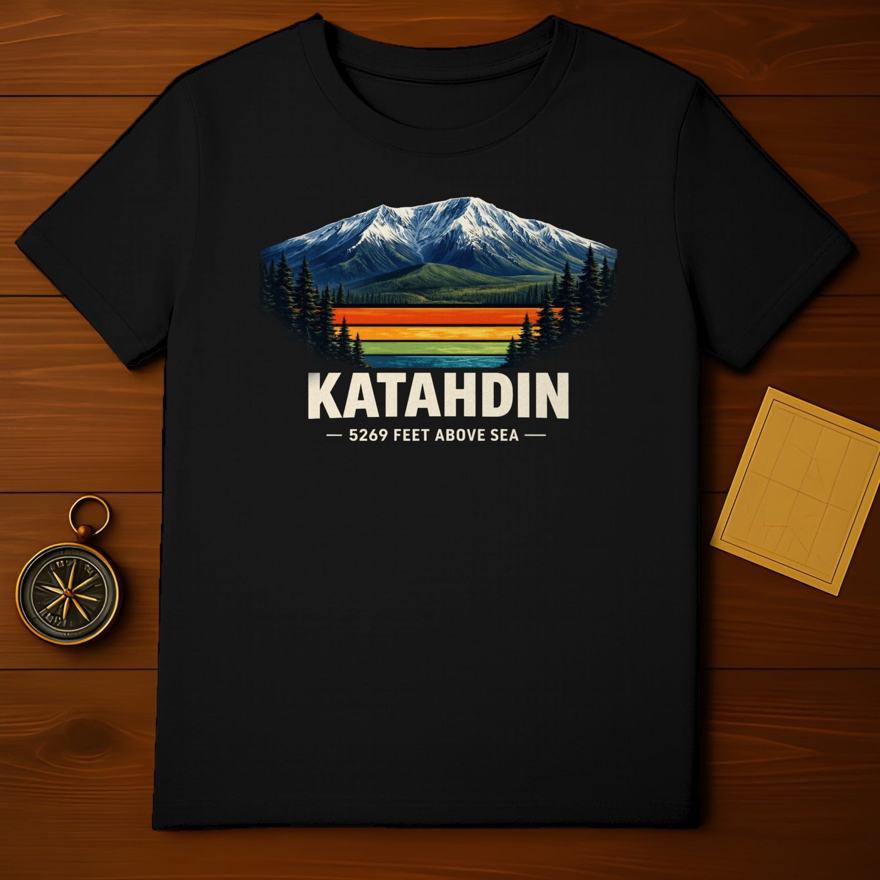 KATAHDIN Mountain 5269 Feet Above Sea Retro Sunset product type