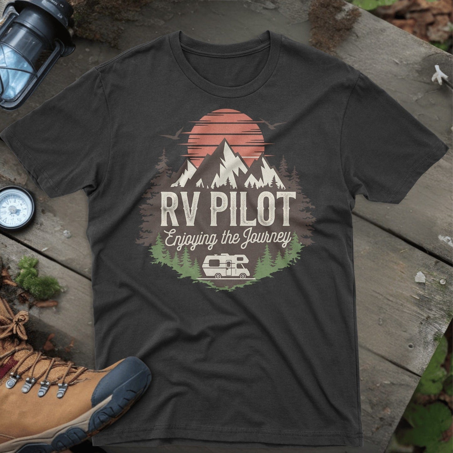 RV Pilot Enjoying the Journey Graphic T-shirt product type