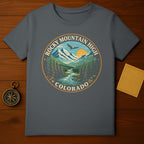Rocky Mountain High Colorado Eagle Mountain River product type
Rocky Mountain, Colorado, Mountain High, Eagle, Nature, Landscape, River, Forest, Sunset, Outdoor, Adventure, Graphic Tee, T Shirt, Apparel, Clothing, Colorado Shirt, Mountain Tee, Wilderness, Scenic Design, Travel Gear
