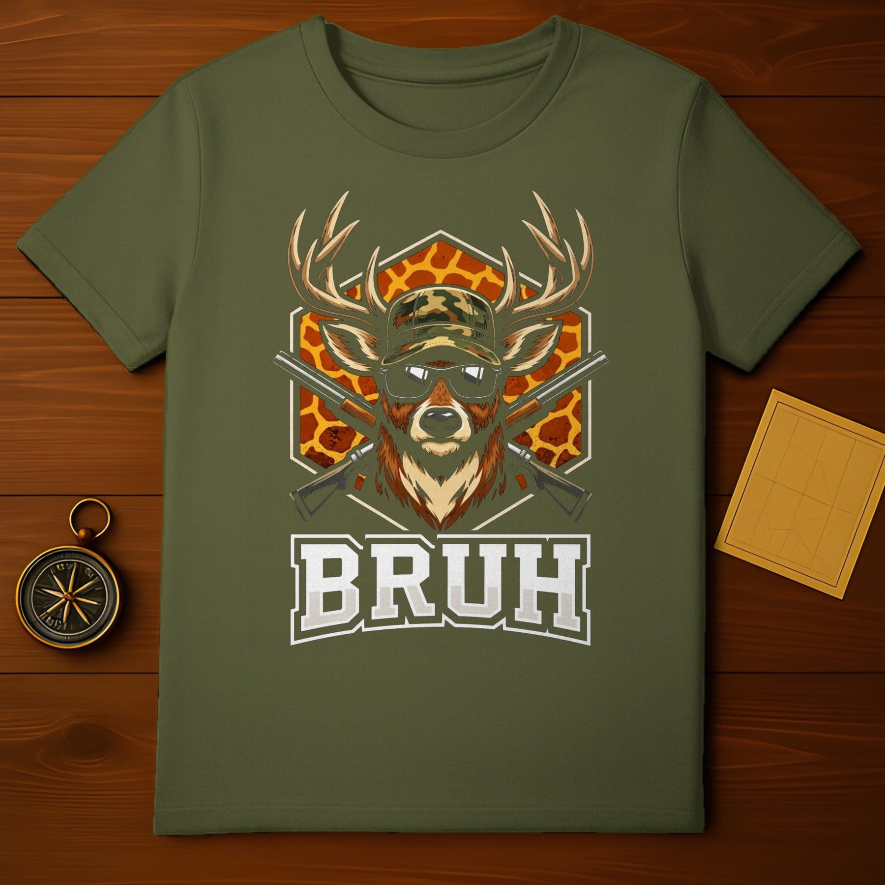 Cool Deer Hunter BRUH Graphic T-Shirt Hunting Apparel