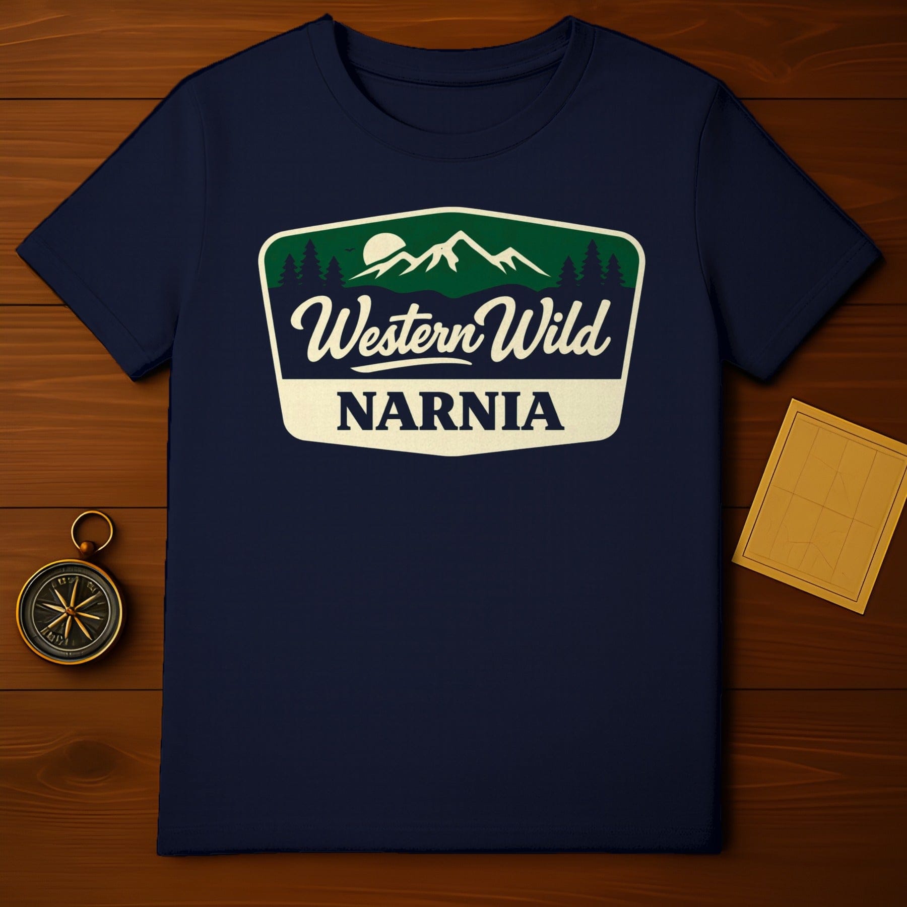 Western Wild Narnia Mountains Graphic Navy Blue product type