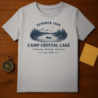 Summer 1980 Camp Crystal Lake Swimming Boating Adventure T-Shirt