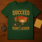 Green t-shirt with Scout Leader graphic and inspirational text.