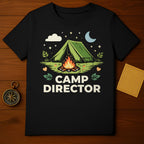 Camp Director with Tent and Campfire Graphic Shirt