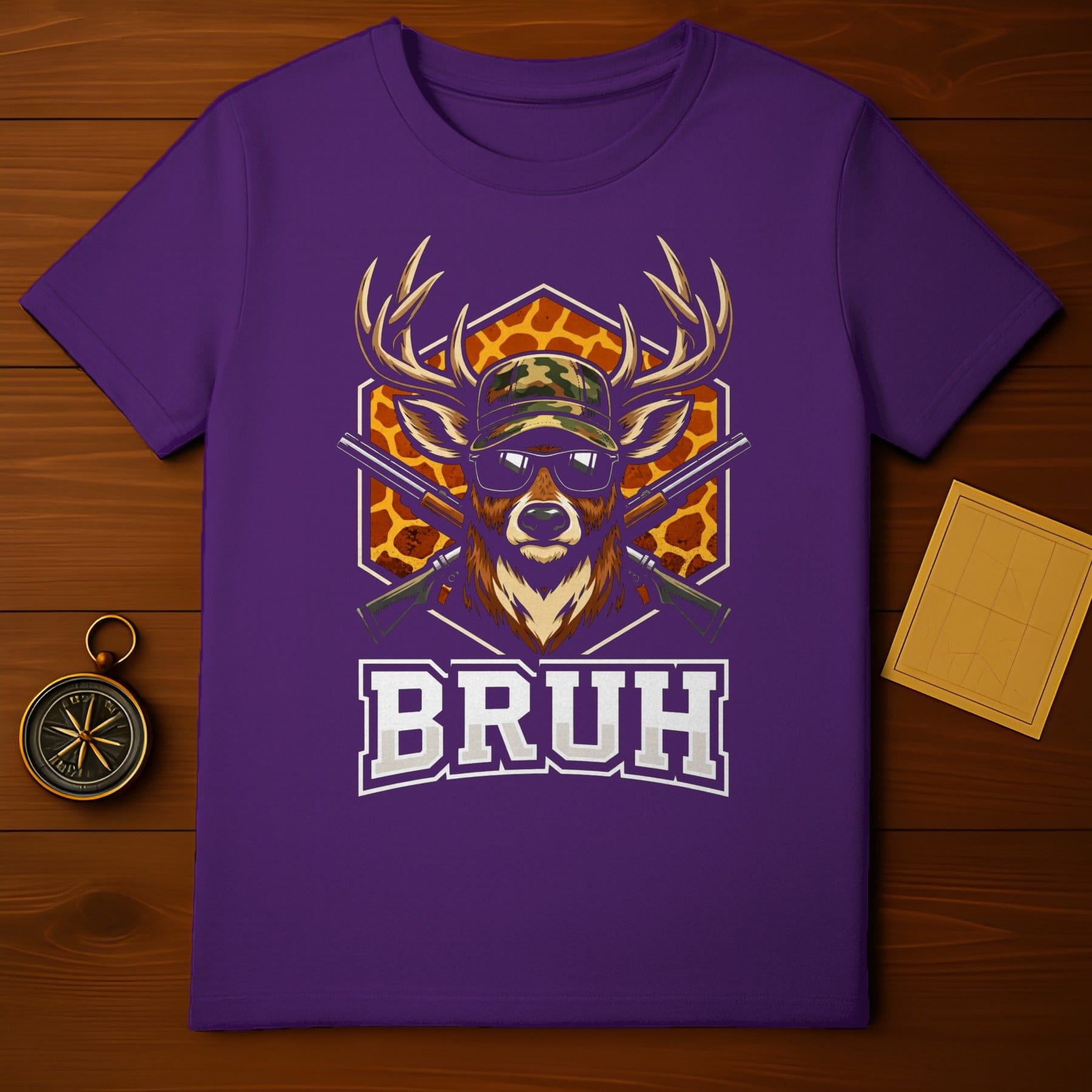 Purple T-shirt Featuring Cool Deer Illustration Design