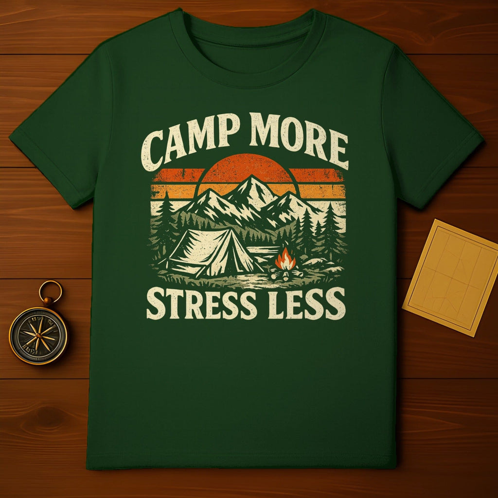 Camp More Stress Less Outdoor Adventure Tee
