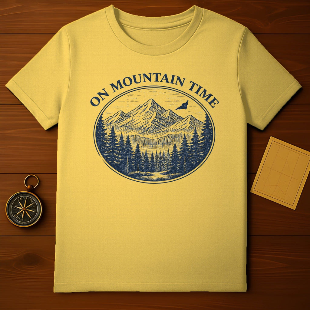 On Mountain Time Adventure Design T-shirt