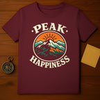 Peak Happiness Mountain Design T-Shirt
