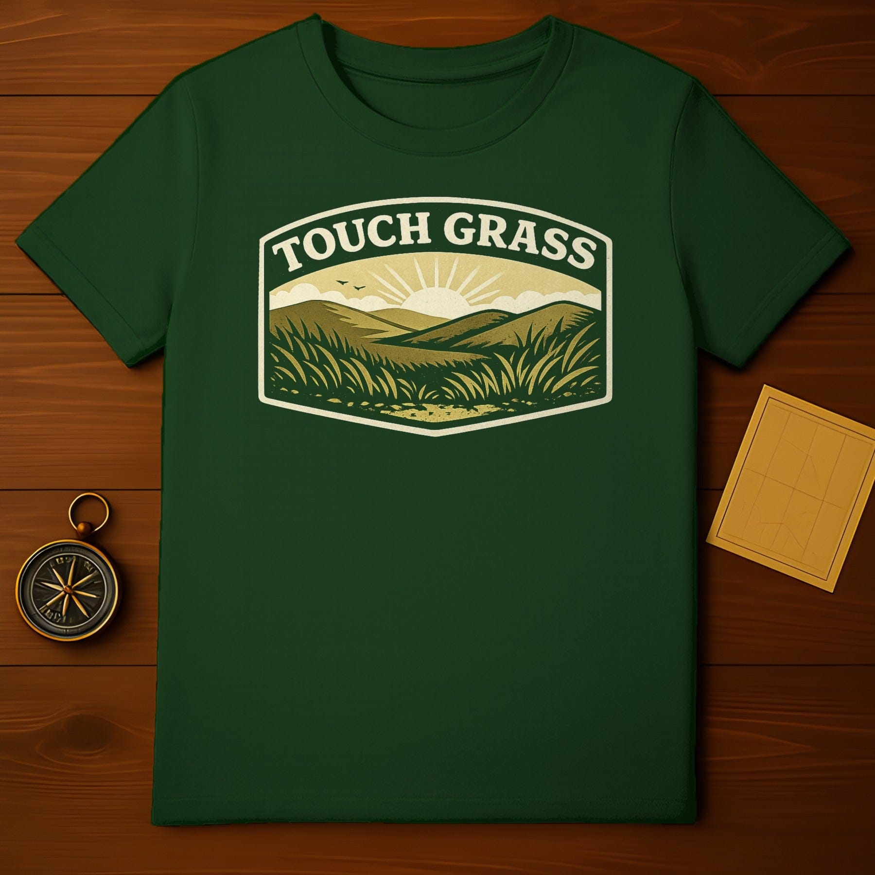Touch Grass Scenic Design Casual Wear Shirt