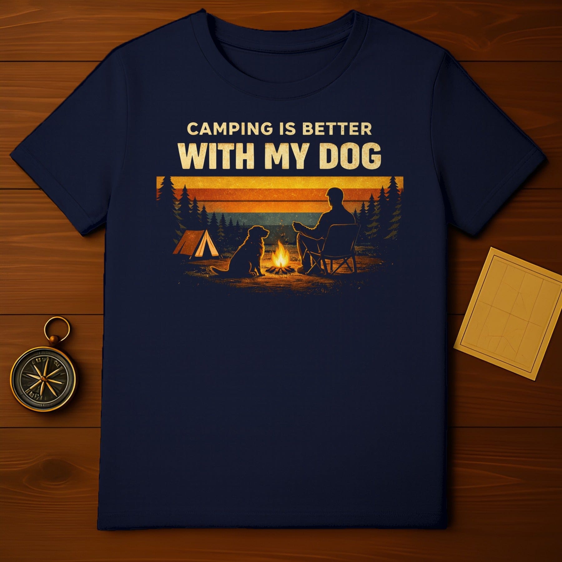 Camping is Better with My Dog T-shirt Camping Design