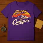 Happy Camper Mountain Sunset Design T-Shirt