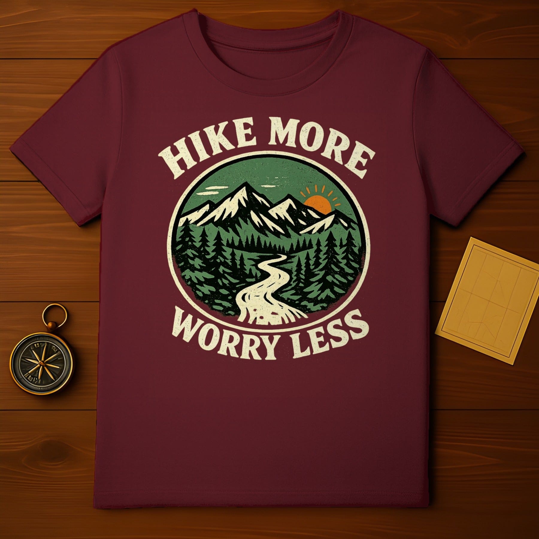 Hike More Worry Less Mountain Adventure Shirt