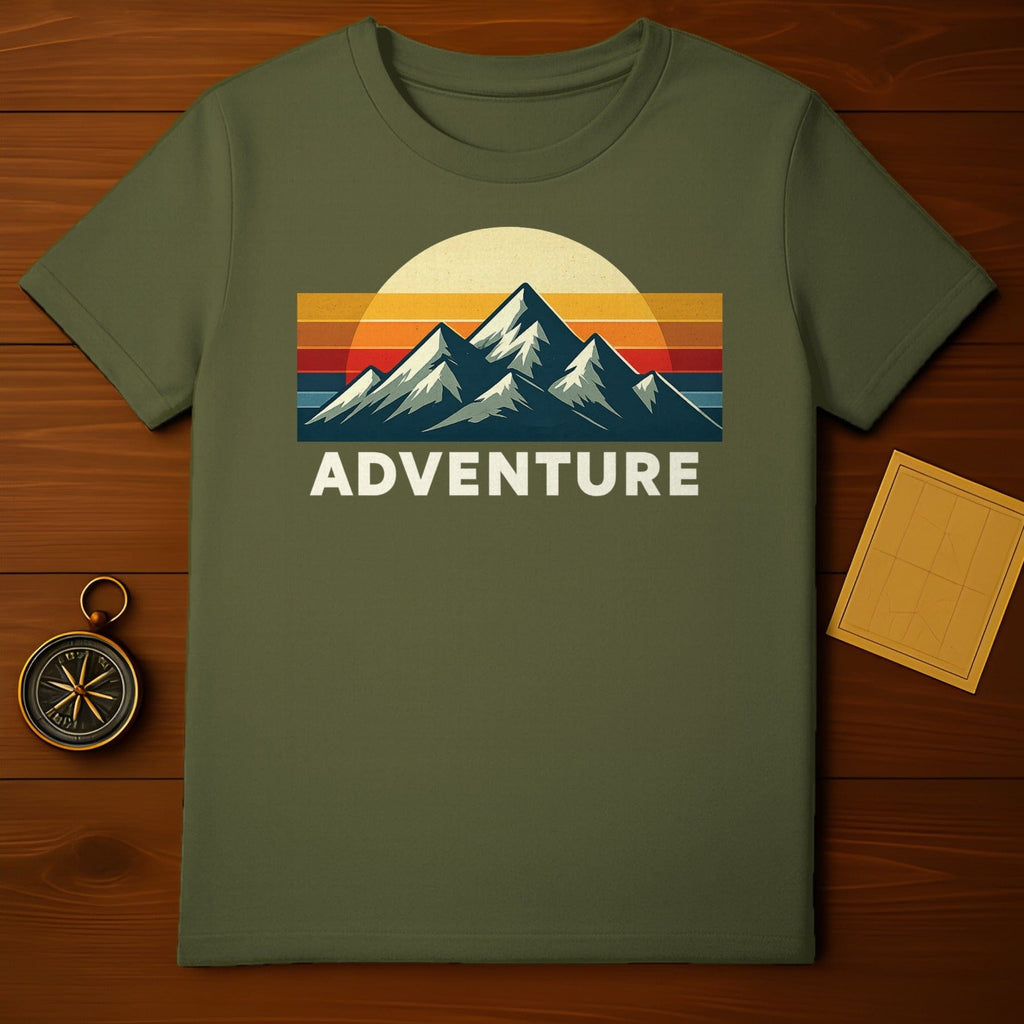 Retro Mountain Adventure Graphic T-Shirt