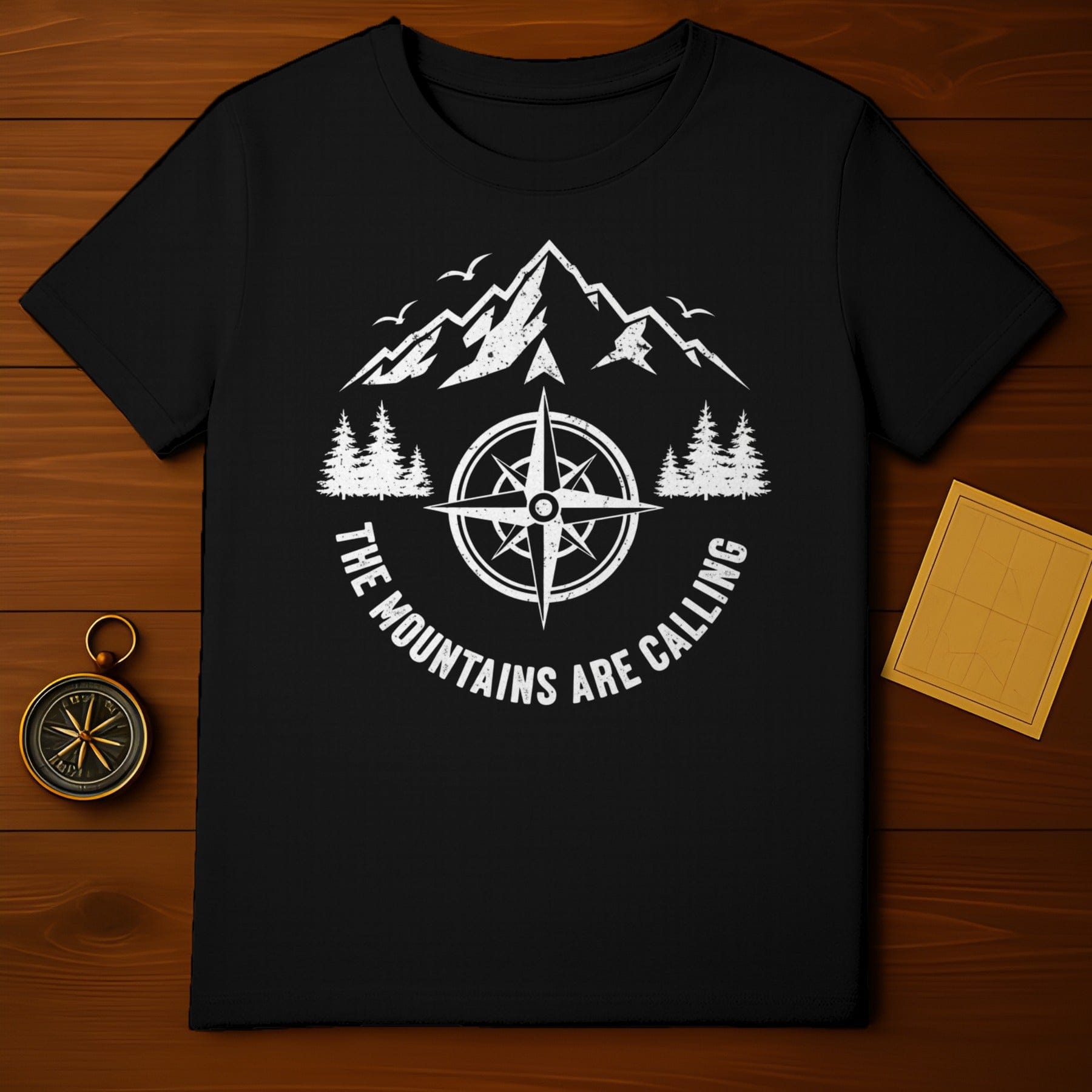 The Mountains Are Calling Graphic Compass T-shirt