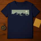 Mountain Moon Peaks Night Sky Landscape T-shirt