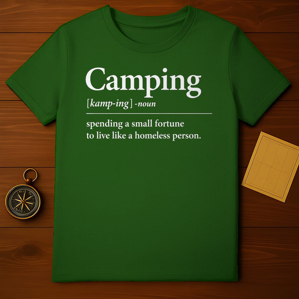 Camping Definition Funny Quote T-Shirt for Outdoor Lovers