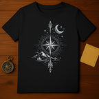 Celestial Compass and Mountain Scene T-Shirt