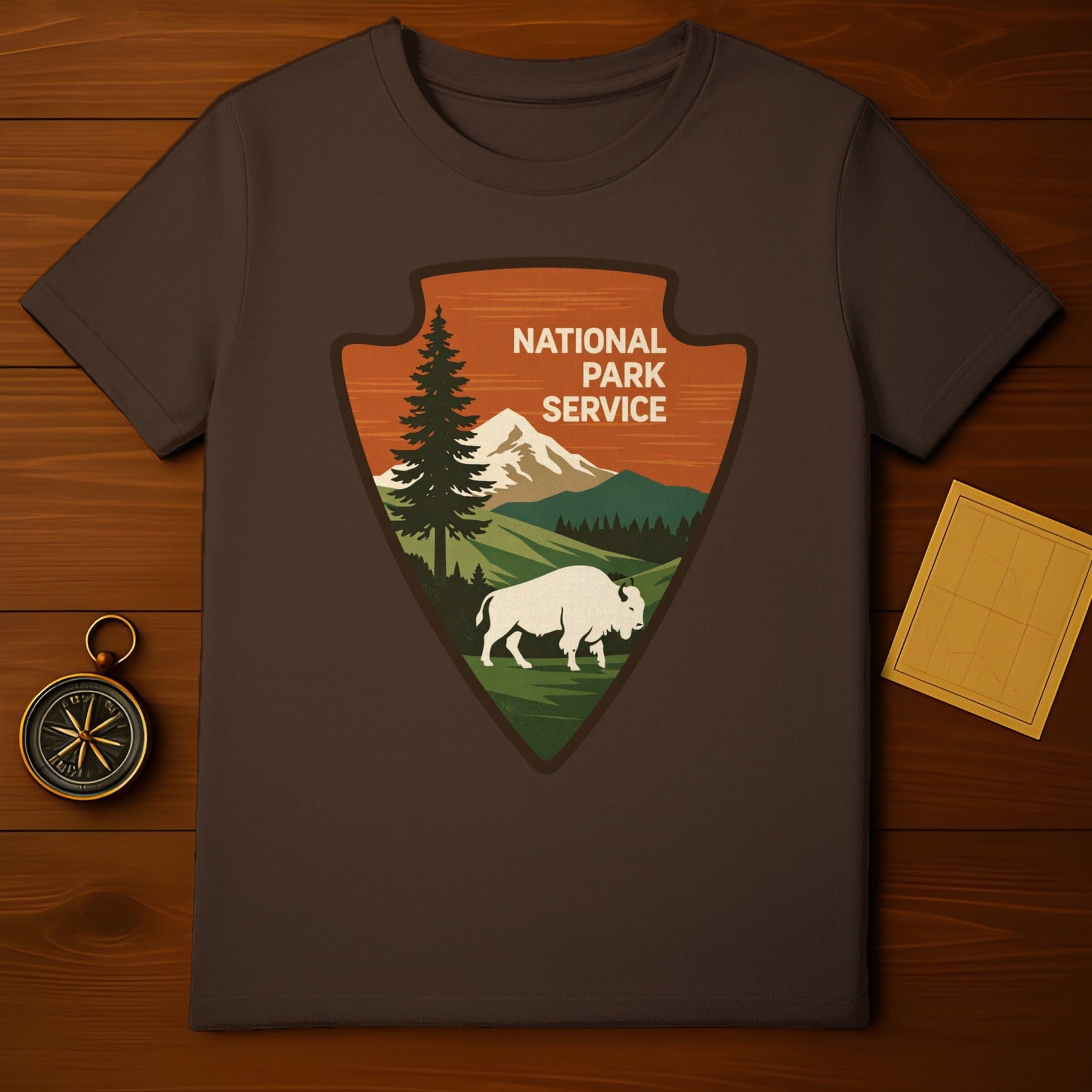 National Park Service Bison Mountain Nature Arrowhead product type
National Park Service
Bison
Buffalo
Mountain
Nature
Park
Wilderness
Outdoor
Hiking
Wildlife
Forest
Pine Tree
Arrowhead Design
Graphic
Adventure
Travel
Explore
Scenic
Outdoorsy
National Parks