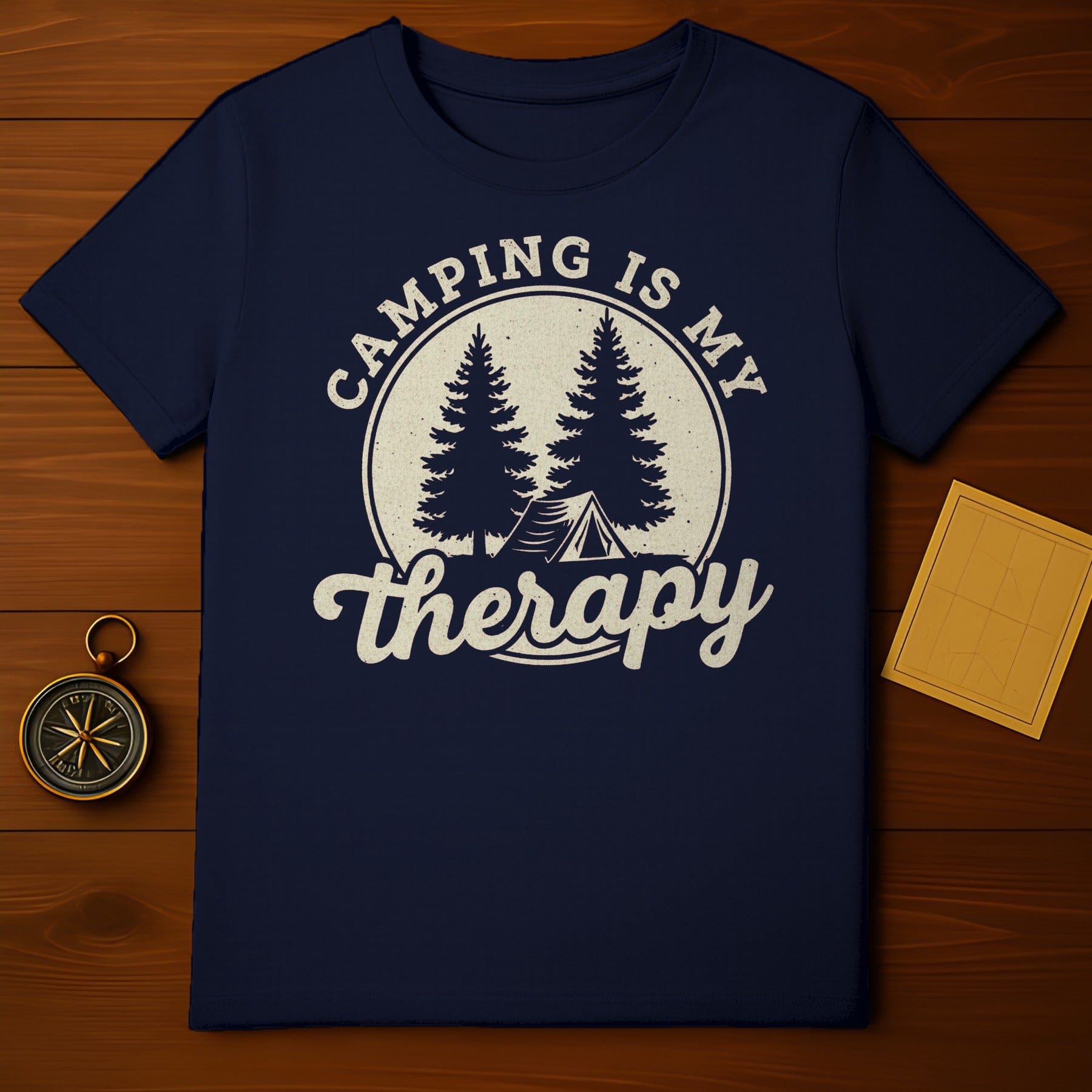 Camping Is My Therapy Graphic Tee Shirt for Outdoor Lovers