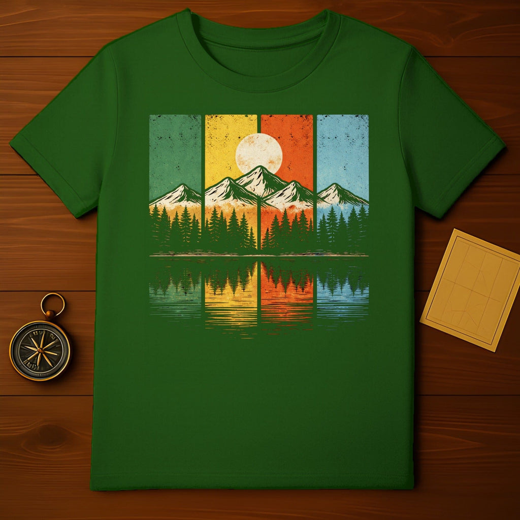 Colorful Mountain Reflection Graphic T-Shirt