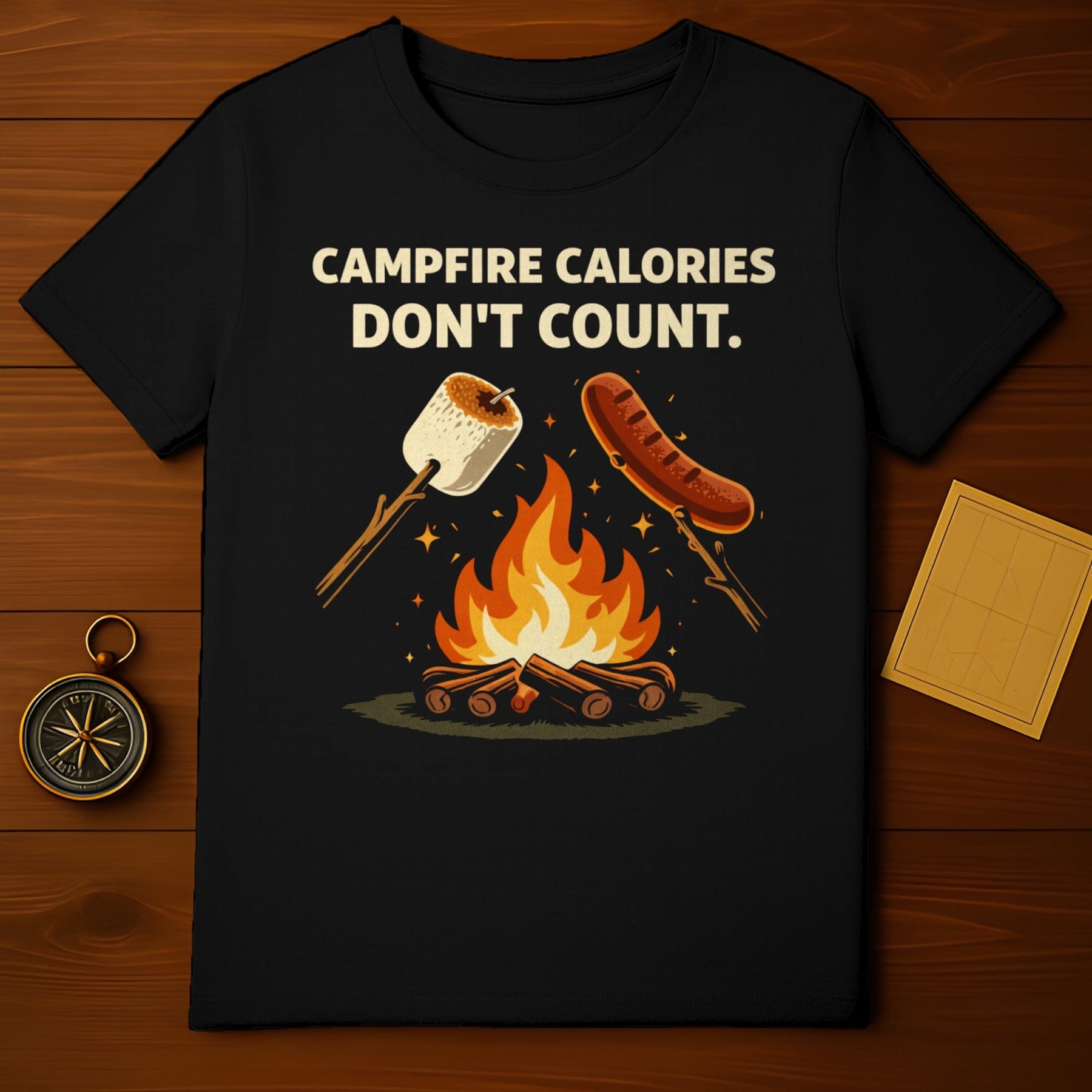 Campfire Calories Don't Count Graphic Tee Shirt