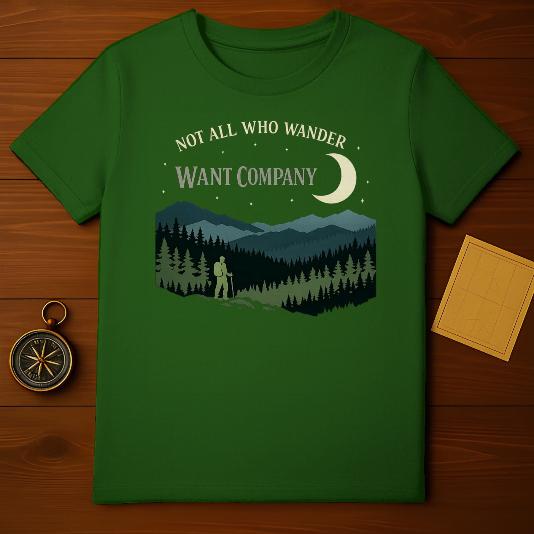 Not All Who Wander Want Company Hiker Mountains Moon Stars Green product type
Hiking
Outdoors
Nature
Mountains
Forest
Trees
Moon
Stars
Wanderlust
Adventure
Solitude
Hiker
Nightsky
Landscape
Explorer
Backpacking
Traveler
Wilderness
Green
Quote