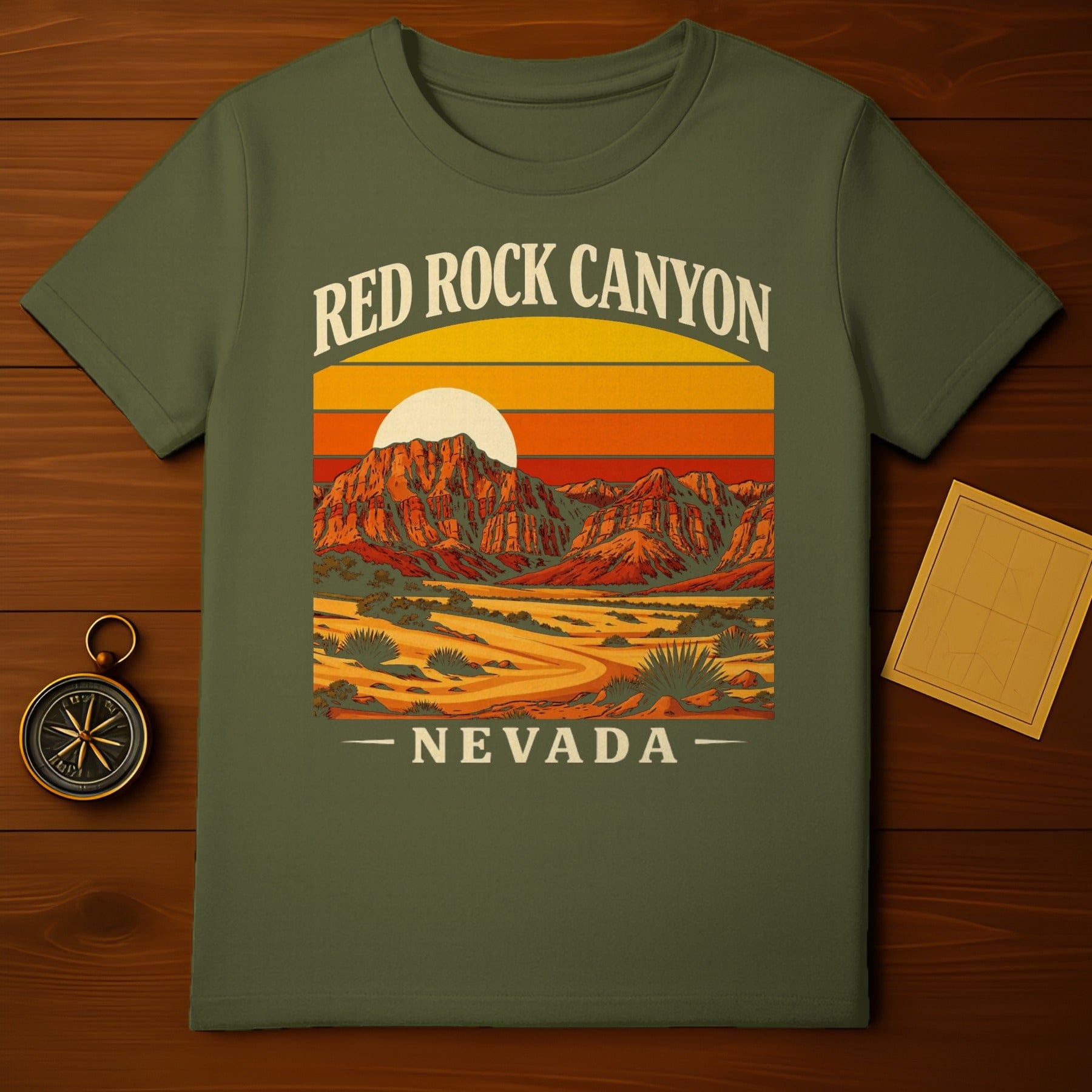 RED ROCK CANYON NEVADA DESERT SUNSET LANDSCAPE T-Shirt
Red Rock Canyon, Nevada, Desert Landscape, Vintage Style, Retro Graphic, Mountain Scene, Sunset View, Travel Tee, Nature Lover, Outdoor Adventure, Las Vegas, Southwest USA, Graphic T-Shirt, Unique Apparel, Scenic Design, Hiking Shirt, Canyon Art, Desert Plants, Retro Sunset, Nevada Souvenir