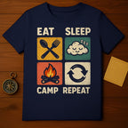 Eat Sleep Camp Repeat T-shirt product type
Camping
Outdoor
Adventure
Campfire
Eat Sleep Repeat
Camp Life
Nature Lover
Explorer
Retro Design
Vintage Style
Hiking
Wilderness
Glamping
Happy Camper
Travel
Forest
Mountains
Distressed Look
TShirt
Apparel