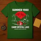 Summer 1980 Camp Crystal Lake Horror Movie Fan product type
Summer 1980, Camp Crystal Lake, Friday 13th, Jason Voorhees, Horror movie, Slasher film, Retro graphic, Vintage style, 80s horror, Spooky design, Full moon, Lake scene, Pine trees, Cabin, Silhouette, Cult classic, Movie fan, Apparel, Clothing, Adventure design