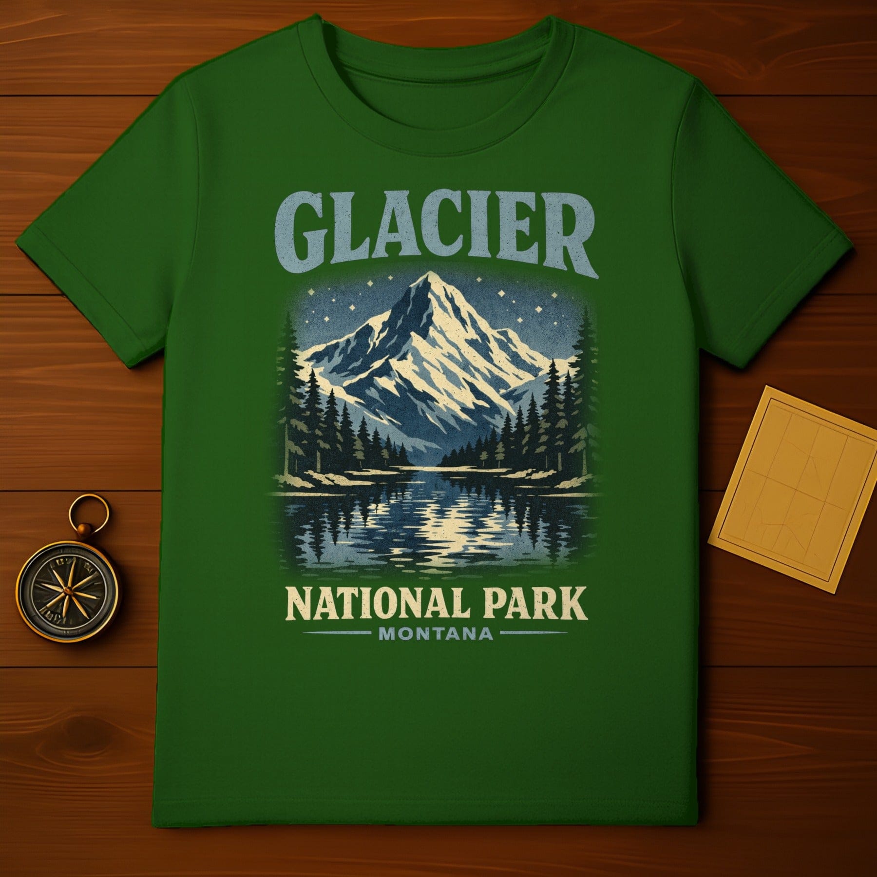 Glacier National Park Montana Scenic Graphic T-Shirt
