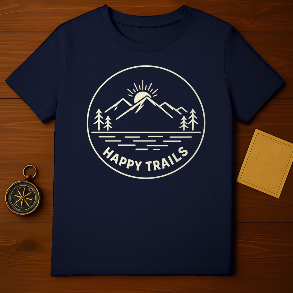 Happy Trails Mountains Sun Trees Graphic Design product type