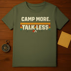 Camp More Talk Less nature inspired graphic shirt