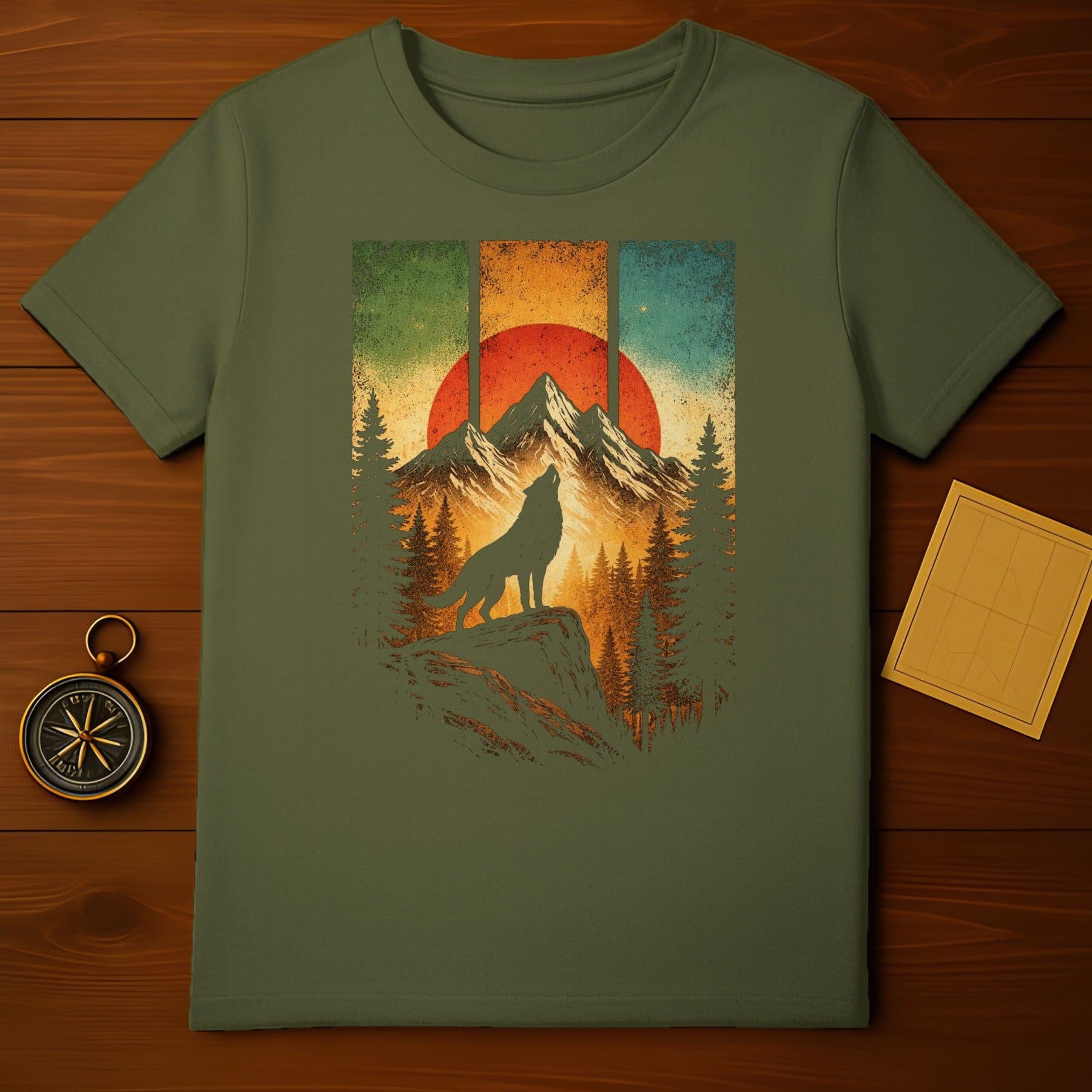 Howling Wolf Mountain Sunset Graphic T-Shirt