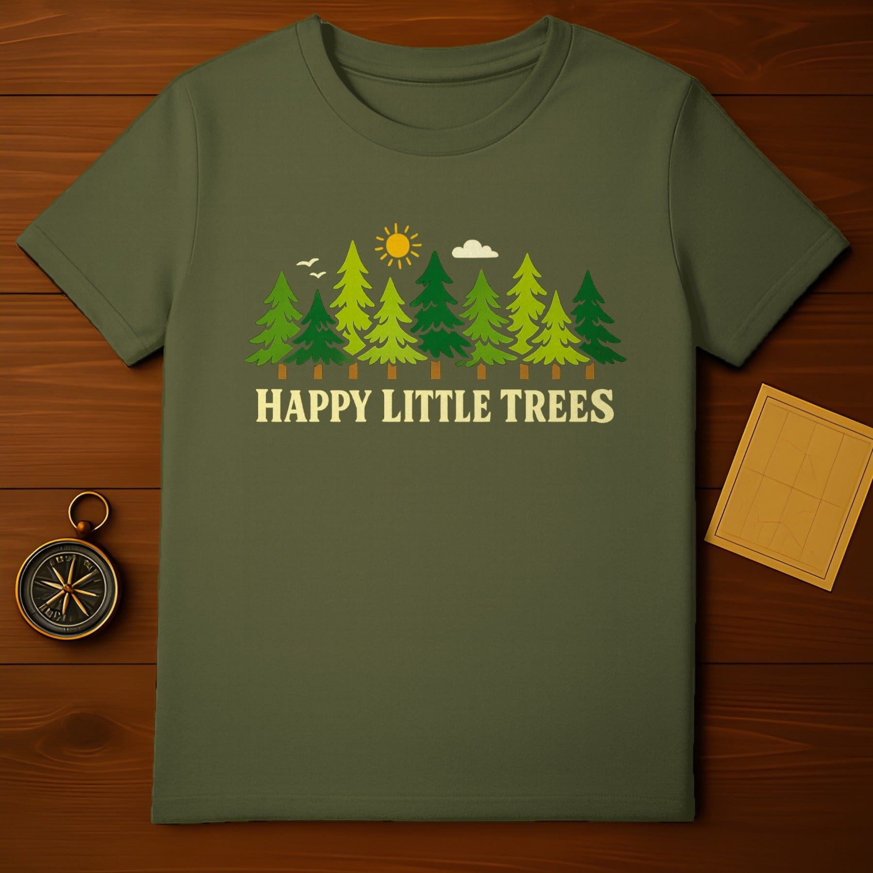 Happy Little Trees Graphic Short Sleeve Shirt