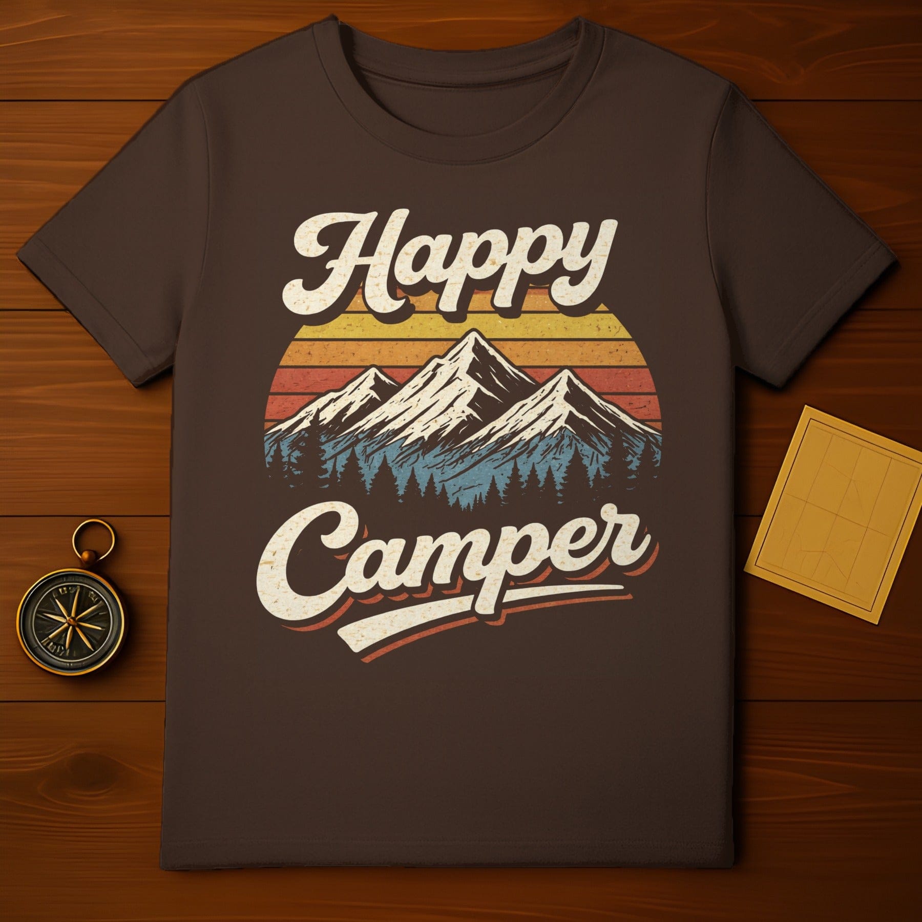 Happy Camper Mountains Graphic T-Shirt